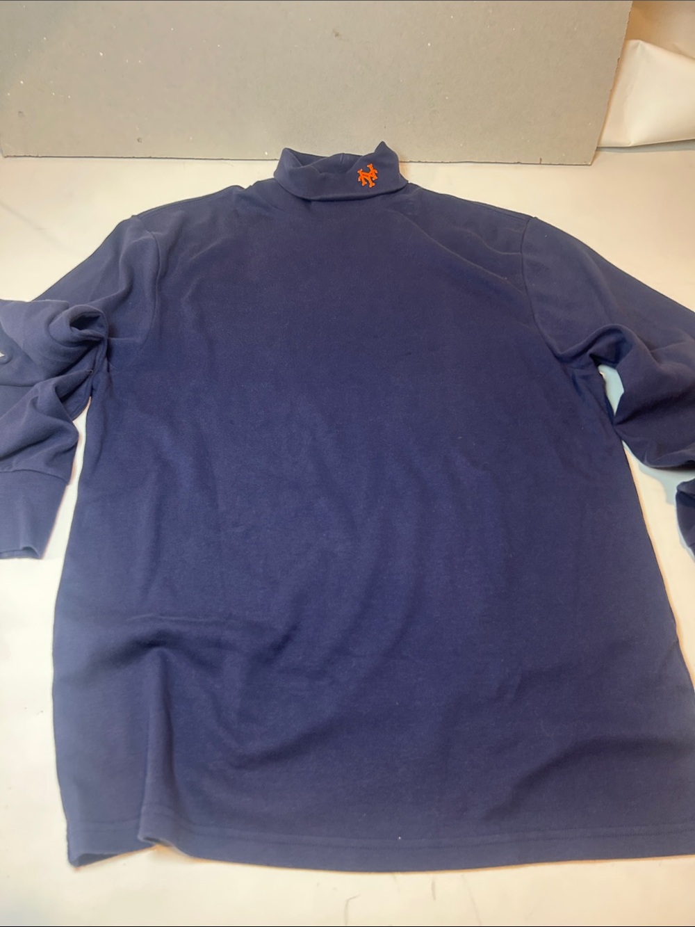 Aime Leon Dore Men's Navy Turtleneck with NY Orange Logo